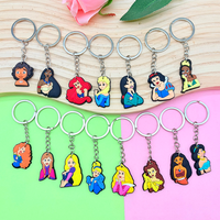 Disney Princess 2D Key Chain 15 Designs Soft Flat Pendant Keyring for Backpack Purse Gift for Kids Adults