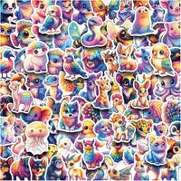 50/100 Pcs Exquisite Rainbow Animal Doodle Waterproof Stickers DIY Printer Wardrobe Stationery Box Desk Helmet Car Bicycle