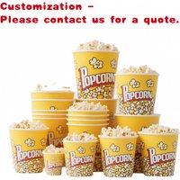 custom.Large Big Size Coston Paper Tub Cup 64oz 85 oz 150oz 170oz Paper Fried Chicken Popcorn Bucket with Lid