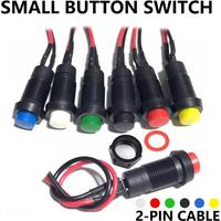 5/20PCS DS-211 10MM Round Button Switch With Cable Locking Self-Locking DS-213 Momentary Self-Reset Small Push Button Switch