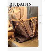 Large Capaci Leather Tote Bag Women's Commuter Bag Sli Mom Single oulder Bag American Retro Sle Double Zipper Closure
