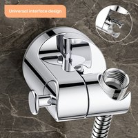No-punch suction cup shower holder with adjustable angle. Durable wall mounted bracket for handheld shower