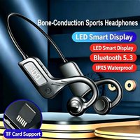 Bone Conduction Bluetooth Headphones With Digital Display Bluetooth 5.3 Waterproof In-Ear Sports Headphones Card-Slot