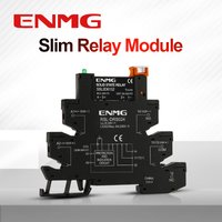 ENMG 1 pièce Modules de relais minces sur rail DIN, Relais statique SSR avec PCB intégré, 6A 2A, Contrôle DC, DC AC 5V 12V 24V 220V, Puissance de montage 41