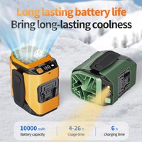 10000mAh Waist Clip Fan Portable Mini Hanging Neck Fan USB Rechargeable Fan Small Outdoor Camping Waist Fan with Power Bank