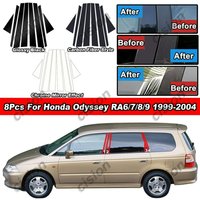 8x Car Door Frame Center B C Pillar Post Cover Trim For Honda Odyssey RA6/7/8/9 1999-2004 Window Middle Column Mirror PC Sticker