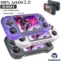 FUNKIDDY R46H Handheld Video Game Console Retro Game Open-Source ARKOS 2.0 4.2 Inch IPS Screen 128G 20000+ Gaming Kids gifts