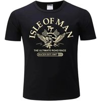 Men Cotton Tshirt Isle of Man TT Races The Ultimate Road Race EST1907 Skull Helmet T-Shirt Fashion Tees 2026