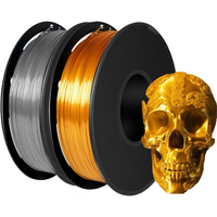 High Speed Silk Filament PLA 1.75mm 1kg 500g 200g Spool 3D FDM Printer Materials PLA Shiny Filament Gold Silver Bronze New