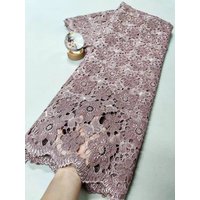 2025 High-Quality Africa Nigerian Sequins Cotton Embroidery Lace Fabric Tulle for Wedding Party Dress Chiffon XL093 5Yards