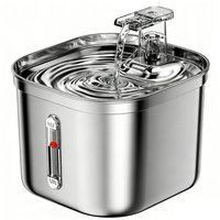 Pet Water Fountain (Stainless Steel + PP) 2.2L with Filter Motion Sensor and Pump Water Fountain for Pet Drinking Dispenser