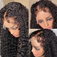 Burmese Curly 13x4 Transparent Lace Front Wig With Bady Hair 4C Kinky Edges Natural Hairline Glueless Wig Human Hair Ready To Go