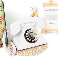 Wedding Audio Guest Book, Vintage Push-Button Voice Recorder Phone with Storage & Rechargeable Battery, Ideal for Weddings, Birt