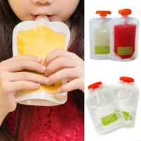 10Pcs Baby Fruit Puree Bags Reusable Squeeze Pouches Baby Food Storage Bag Kitchen Dispenser Complementary Food Squeeze Bags