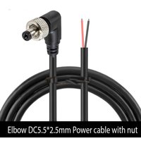 DC 5.5*2.5MM Male Power Cable With Nut Grain Screw 5.5*2.1MM Lock Buckle DC Connector Extension Cable 20AWG Pure Copper 1.5m 1m