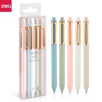Deli Nusign 5Pc/Lot Gel Pen Set 0.5MM Black Ink Retractable Caneta Ballpont Pens Pучка Replaceable Blue Refill for Office School