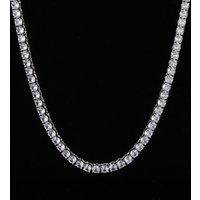 ICEBLING 3/4/5/6MM Round Cut CZ Stone Tennis Necklace Iced Out Single Row Cubic Zirconia Necklace for Men Women Hip Hop Jewelry