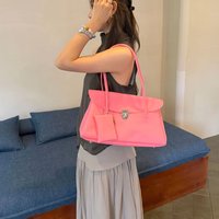 New Jelly Bag 2026 Cute Candy Color Fashion Portable Tote Shoulder Bags for Woman Lock Buckle Closure Large Capacity Women's Bag