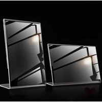 Transparent Acrylic Picture Frame Display Stand Desk Display Card Stand Price Tag Clip Sign Card Holder Stands