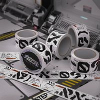 5M Cyberpunk Sci-Fi Warning Tape DIY Mechanical Decorative Tape Stickers for Bicycle/Skateboards/suitcases/fish Tanks Stickers