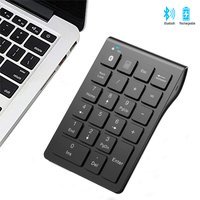 Jomaa Rechargeable Wireless Numeric Keypad Bluetooth Number Pad Slim 22-Keys External Numpad Keyboard Data Entry