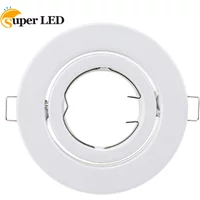 Metal Round GU10 MR16 GU5,3 Recessed Downlight LED Fitting Ceiling Spot Lights Frame Suit Dia100mm Bulbs Lamp Socket Holder