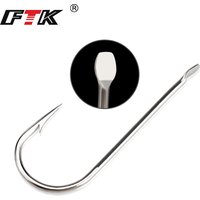 FTK 100PCS/LOT Size1#-Size10# Barbed Fish Hook Fishhook High Carbon Steel Jigging Carp Anzol Fishhooks Fishing Tackle