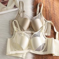 Sexy Hollow Thin Breathable Satin Gather Up on The Support of Large Breasts Show Small No Underwire Soft Underwire Bra