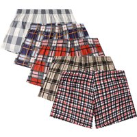 5-Piece Set Of Long Checkered Printed Aro Pants For Casual And Comfortable Elderly Wear, Loose And Breathable Flat Corner Pants