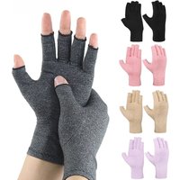 GOMOREON 1Pair Arthritis Gloves Women Men, Carpal Tunnel, Rheumatiod, Tendonitis, Fingerless Hand Thumb Compression Gloves