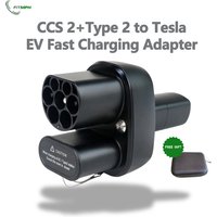 Adapter FITMPH CCS2+ Typ 2 do NACS Tesla DC & AC 2-w-1, 250kW, do wszystkich modeli, maksymalny prąd 250V 32A, kabel do ładowania pojazdów elektrycznych