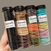 100-Piece Slim Hair Rope For Women Man High Elastic Comfort Fit No-Crease Hair Tie Durable Ponytail Holders Hair Rings Set New