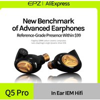 EPZ Q5 Pro Kabelgebundene Kopfhörer Hi-Fi High-Fidelity In-Ear Dynamic Driver Harz-Gaming-Kopfhörer mit 2-poligen abnehmbaren Kabel-Ohrhörern