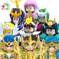 Kids Toys Comic Cartoon Building Blocks Gold Saint Seiya Athena Bronze Saint Mini Action Figures Toys For Kids Christmas Gifts
