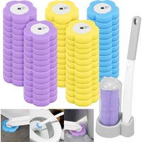 18-72 Pcs Disposable Toilet Brush Replacement Head Cleaning Kit Long Handle Toilet Bowl BrushWc Accessories Tool