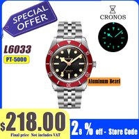 Cronos Luxury Men Watch 37mm Diver BB54 Vintage Automatic Miyota9015 Pt5004 Wristwatches Female End Links Sapphire 20 Bar L6033M