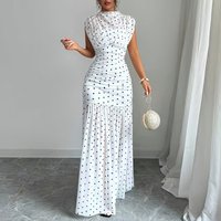 Dresses for Women Summer New Sleeveless Boat Neck Women Dress Elegant Slim Dot Dress Women Vestidos De Verano Mujer 2026 Q4598