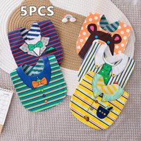 5pcs Mix Waterproof Baby cotton Bibs Burp Cloth double-sided saliva bib Newborn Feeding Bandana Saliva Towel Children Boys Girls