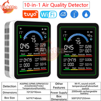 Tuya WiFi 10-in-1 Air Quality Detector CO2 Monitor PM0.3 PM1.0 PM2.5 PM10 Formaldehyde Detector Temperature and Humidity Meter