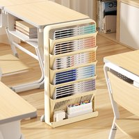 Uforu Freestanding Book Rack – No-Assembly Multi-Tier Shelf for Books/Magazines for Classroom&Library