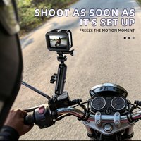 360° Motorcycle Dashcam Bracket Motion Camera Mounting Bracket Pan Tilt Bracket Car Mounted Aluminum Alloy Camera Bracket