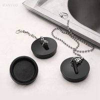 1PC Sink Plug Universal Rubber Drain Stopper with Round Beaded Chain Bath Sink Drain Stopper Plug for Bathroom Bathtub Kitchen