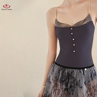 Ballet Leotard for Women Practice Clothes Lace Collar Strap Gymnastics Tight Clothes Performance Adult Air Yoga Costume