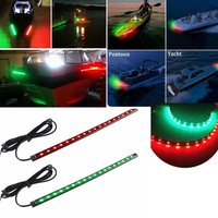 2Pcs 30cm 12V LED Strip Light Waterproof RED&GREEN for Bow Boat Marine Navigation Kayak Canoe Deck Courtesy Bow Trailer Pontoon