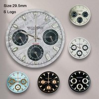 New S Logo 29.5mm DTN Panda Dial for VK63 Quartz Movement Green Luminous High-Quality Watch Modification Accessories tool