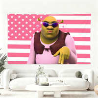 Cute S-shrek anime flag Durable Outdoor Indoor Patio Festive Decoration Classic Design Pole Wall Room Banner