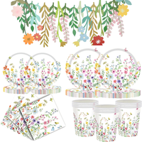 Wildflowers Party Decor Floral Paper Plates Tableware Spring Summer Garden Picnic Tea Party Wedding Birthday Party Baby Shower