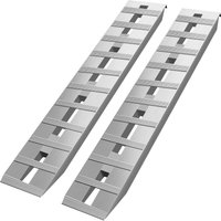SucceBuy 2 Stück Aluminiumrampen 6000 Pfund Tragkraft 16'' Hohe Motorrad-Laderampe 60'' x 12'' Verwendung für Motorrad-Rasenmäher