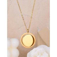 1Piece Round Rotatable Necklaces High Quality Stainless Steel Mirror Polished Pendant Customized Name or Logo Jewelry Gift