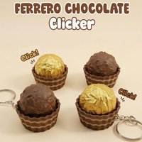 3D Chocolate Keyboard Keychain Fidget Toy, Push Stress Relief Sensory Clicker for Kids & Adults